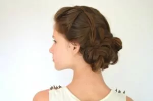 a braided bun style of hair